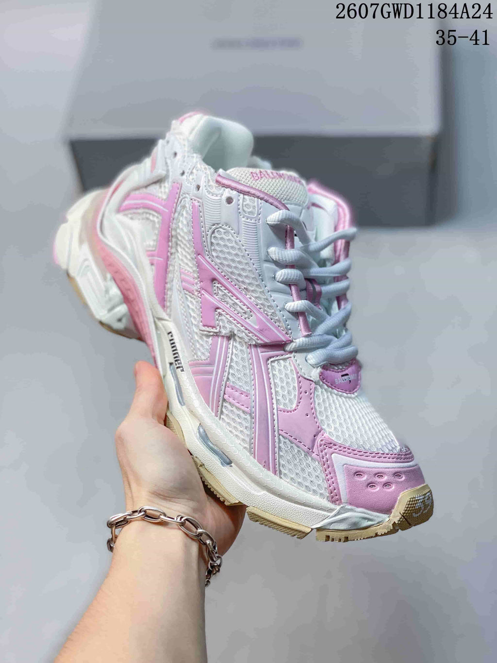Balenciaga Runner Sneakers Pink White 722630EYT