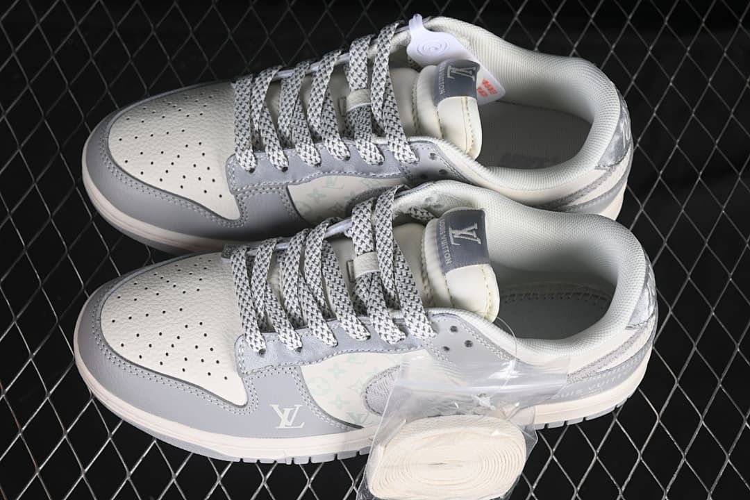 Nike SB Dunk Low Gray Monogram-Print Sneakers XS6089-629
