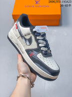Nike Air Force 1 Low Custom Sneakers, Cream and Charcoal
