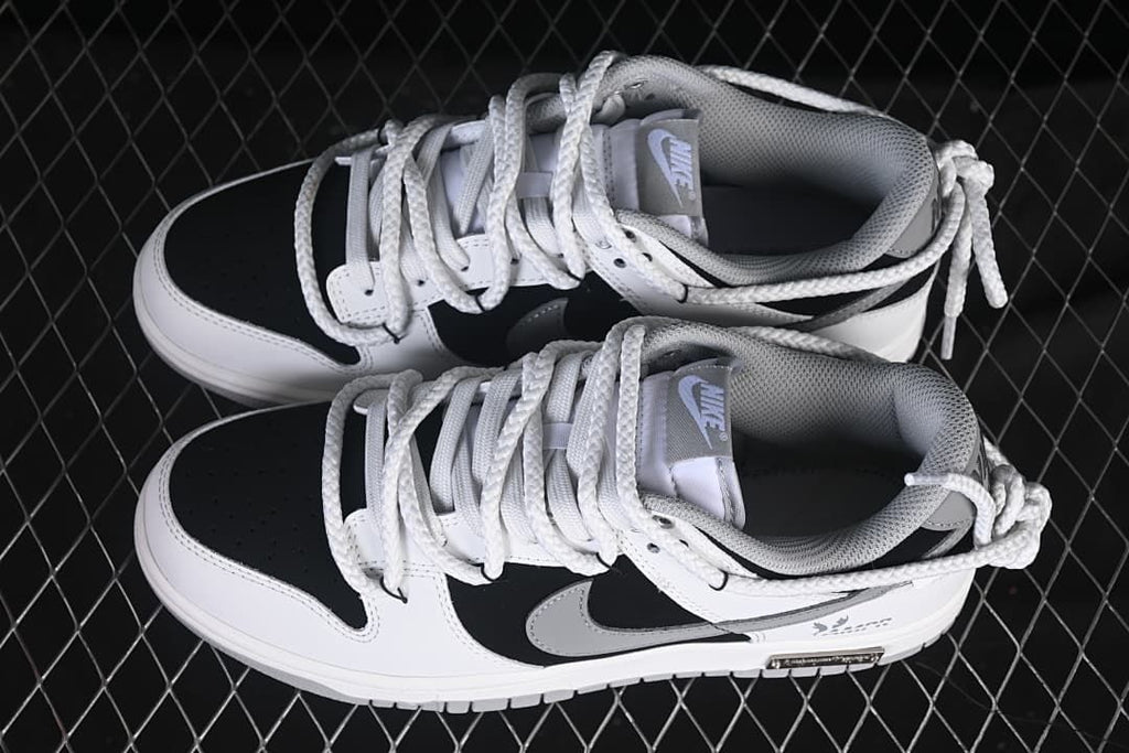 Nike SB Dunk Low Sneakers in White, Black and Grey