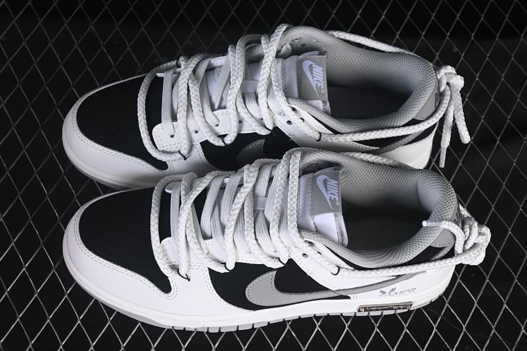 Nike SB Dunk Low Sneakers in White, Black and Grey