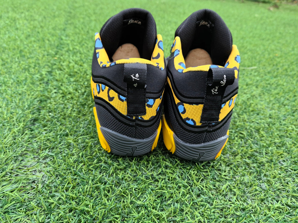 Jordan 680-7 Black and Yellow Leopard Print Sneakers