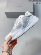 Prada America's Cup White Low-Top Lace-Up Sneakers