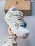 Louis Vuitton Trainer Maxi Low-Top Sneakers White 712530URY