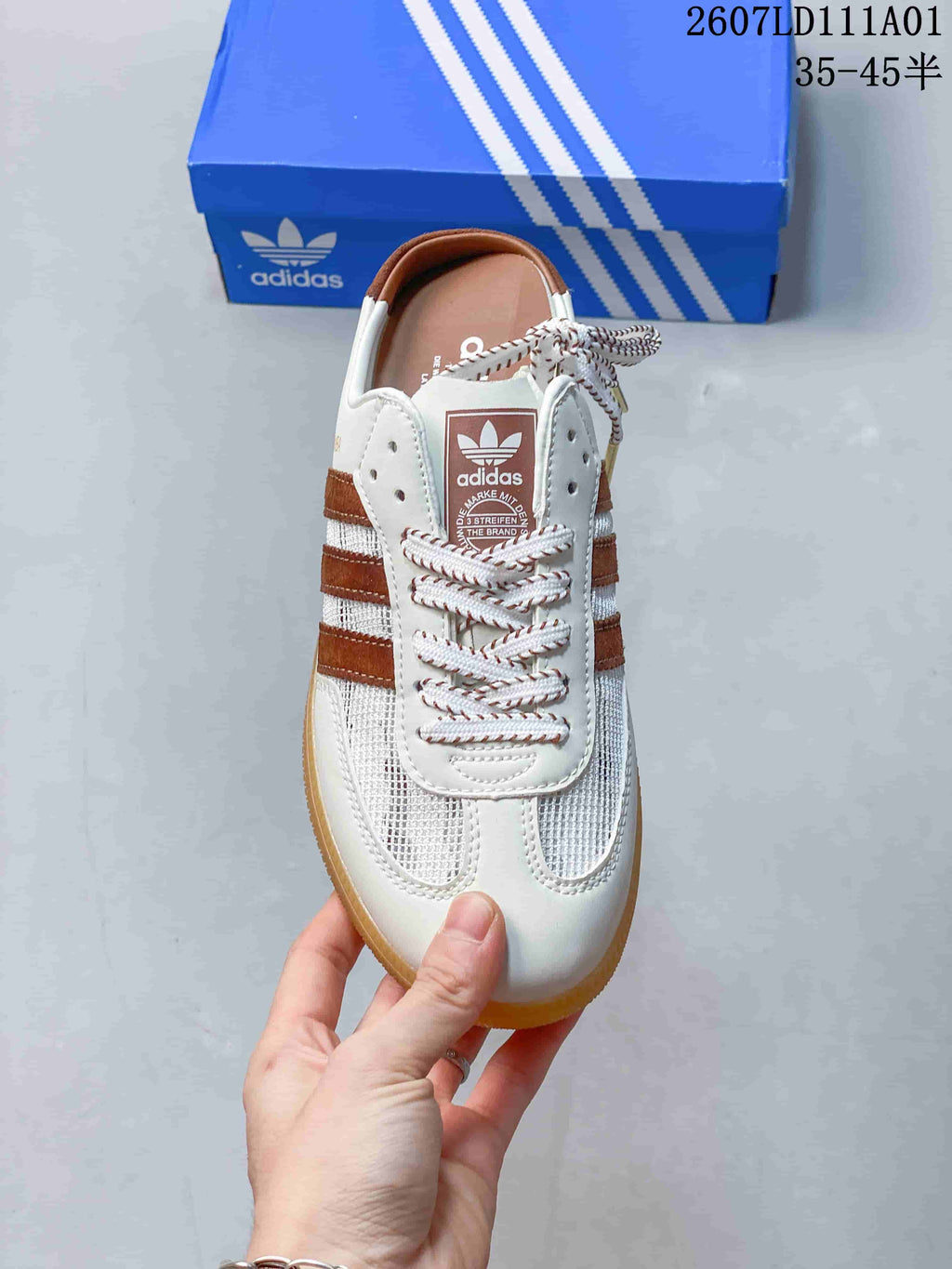 adidas Samba OG Mule Sneakers White Brown KH7719