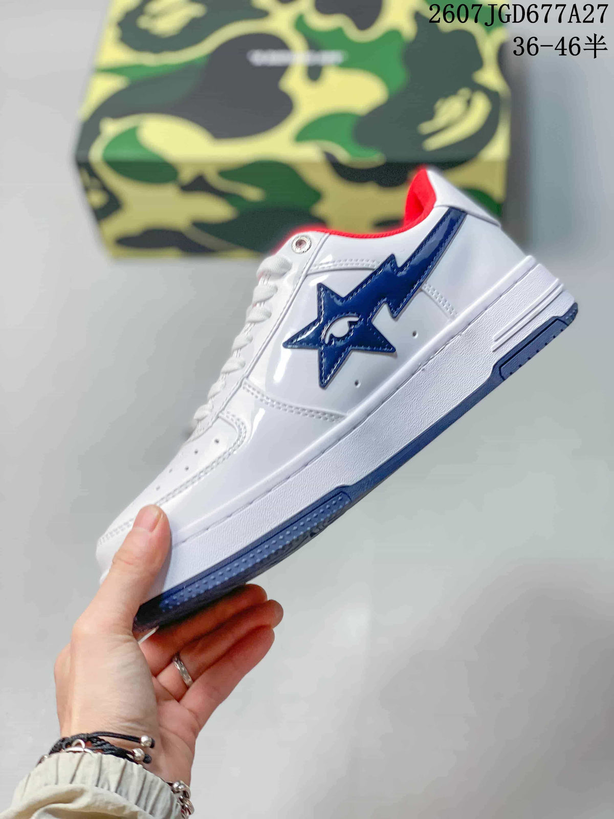 BAPE Sta Low Sneakers White Blue 2607JGD677A27
