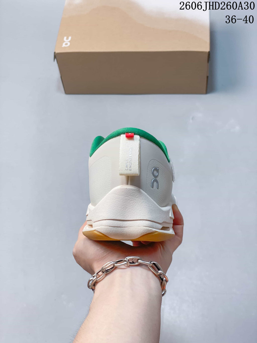 On Cloudnova Moon Sneakers, White, Blue and Green