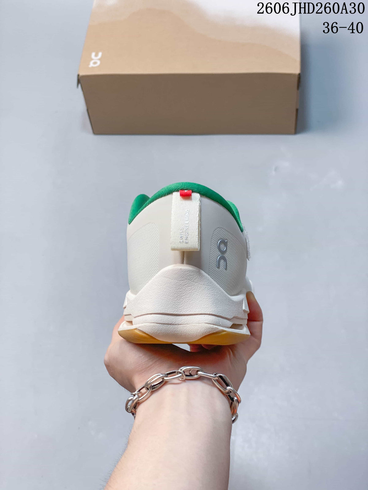 On Cloudnova Moon Sneakers, White, Blue and Green