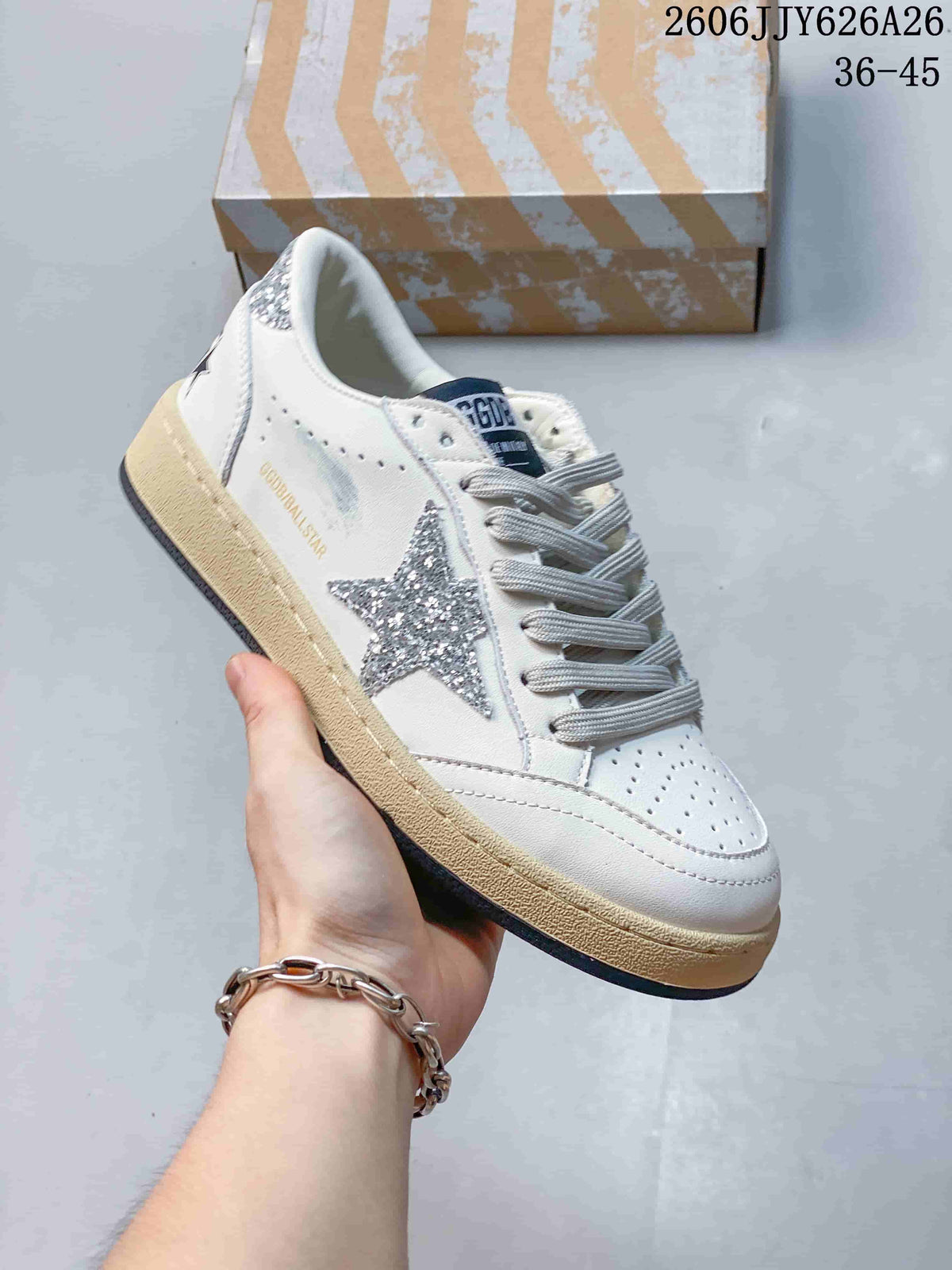 Golden Goose Superstar White Silver Star Sneakers 2606TJY626A26