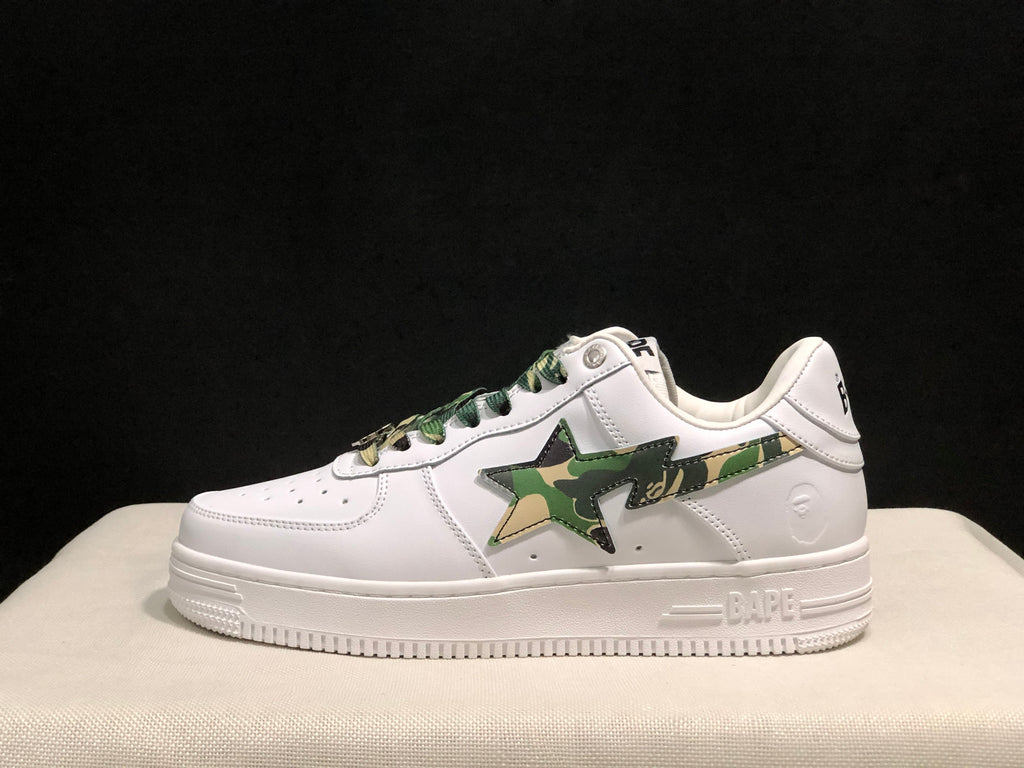 BAPE Bape Sta Low Sneakers White Green Camo