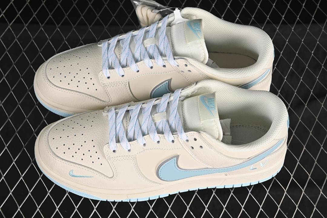 Nike SB Dunk Low Sail and Light Blue Sneakers