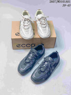 ECCO Casual Lace-Up Sneakers, White and Charcoal, 07JWD101A01