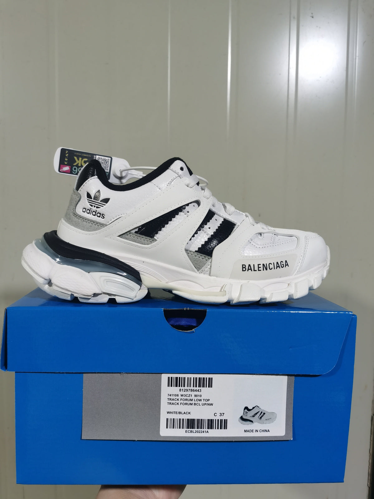 Balenciaga x adidas Track Forum Low Top Sneakers White/Black 9010