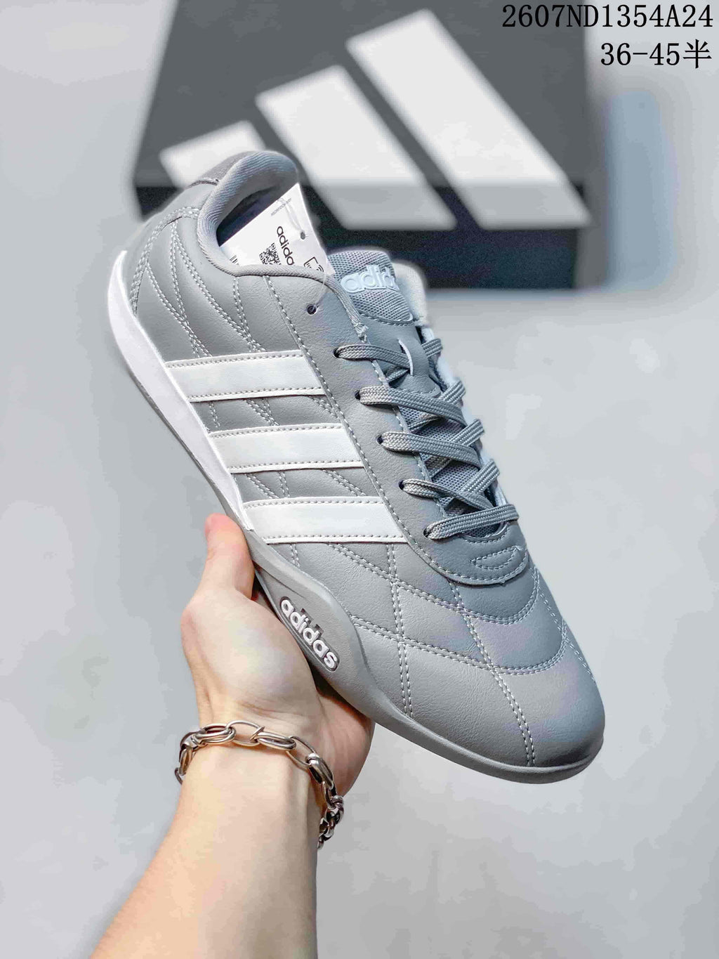 adidas Adipista Gray White Low-Top Sneakers