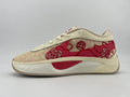Rose-Print Low-Top Sneakers in Cream and Red