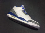 Air Jordan 3 White Blue High-Top Sneakers