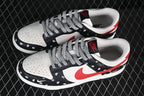 Nike SB Dunk Low Sneakers Black White Red Paisley