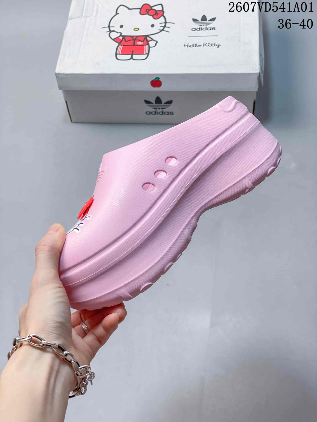 adidas x Hello Kitty Pink Platform Mule Clogs 07VD541A01