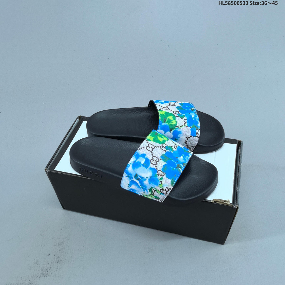 Gucci HL58500523 Monogram Slide Sandals