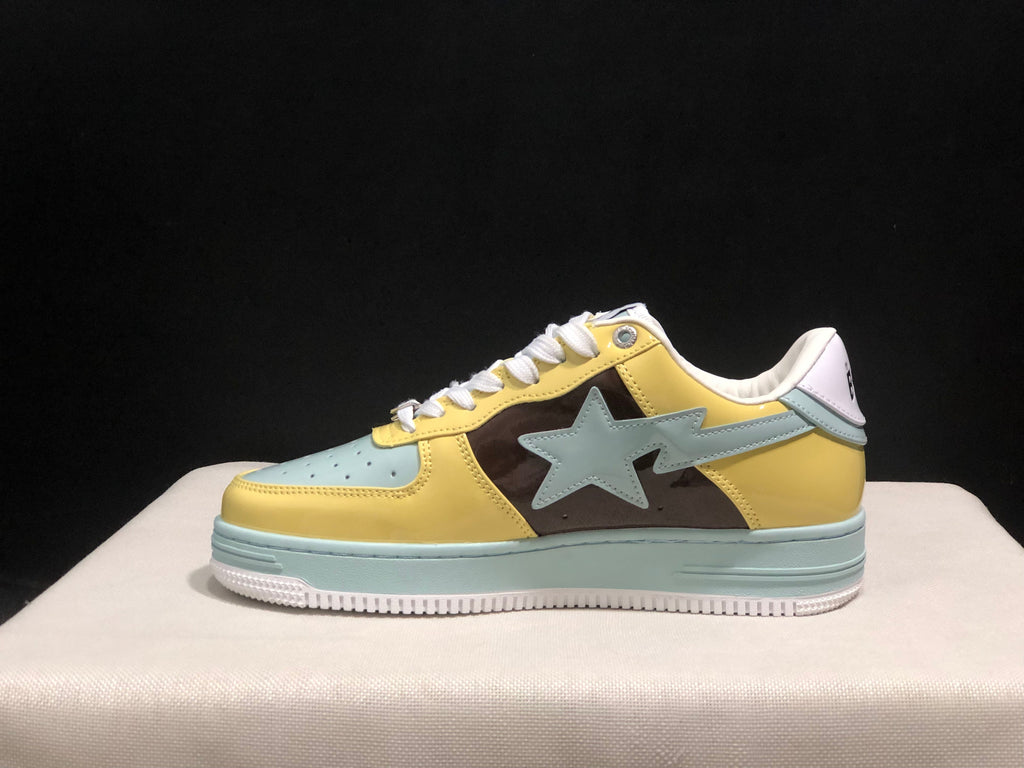 BAPE STA Low-Top Sneakers Yellow Blue Brown