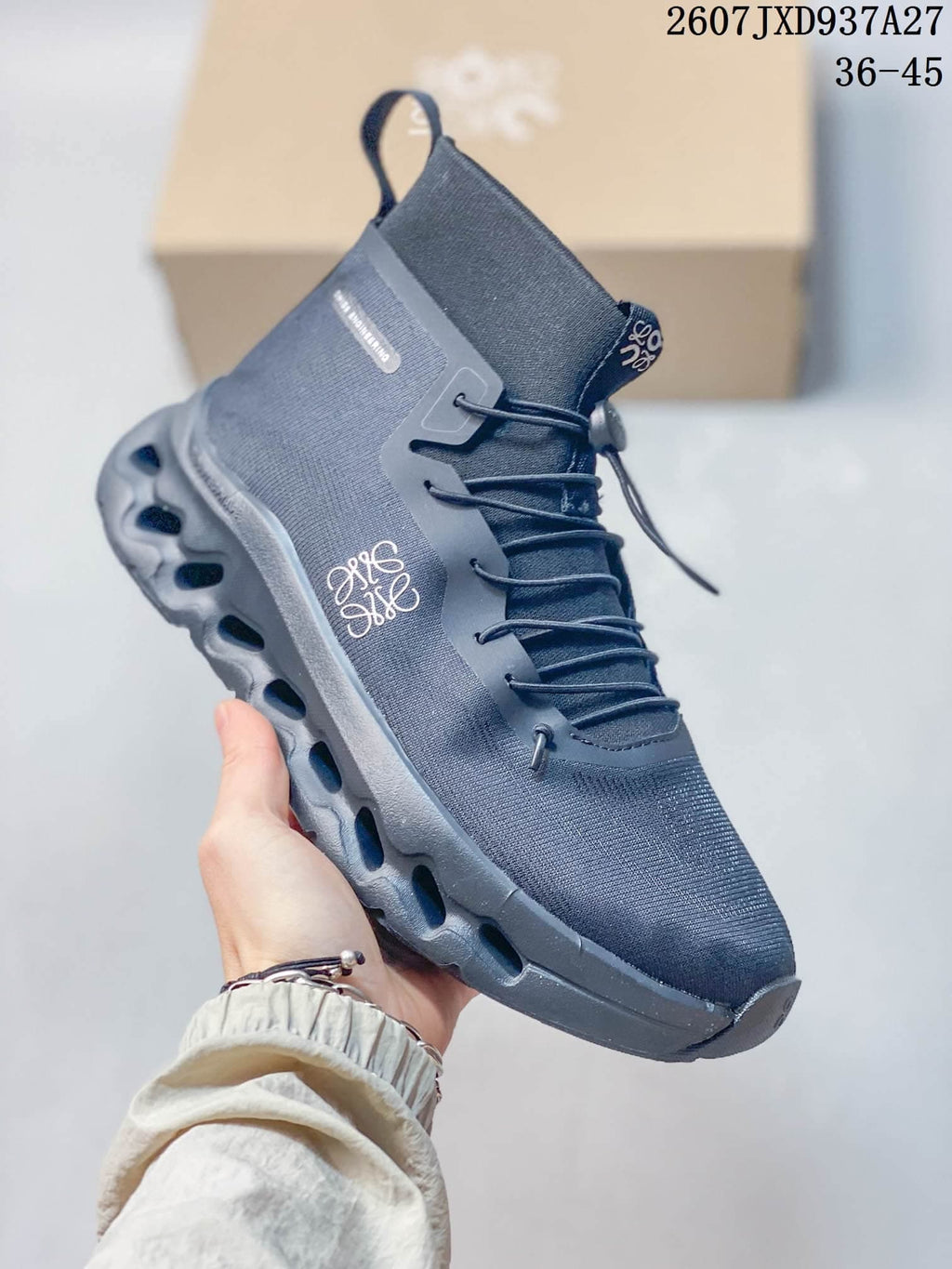 LOEWE x On Cloudtilt High-Top Sneakers Dark Gray JXD937A27