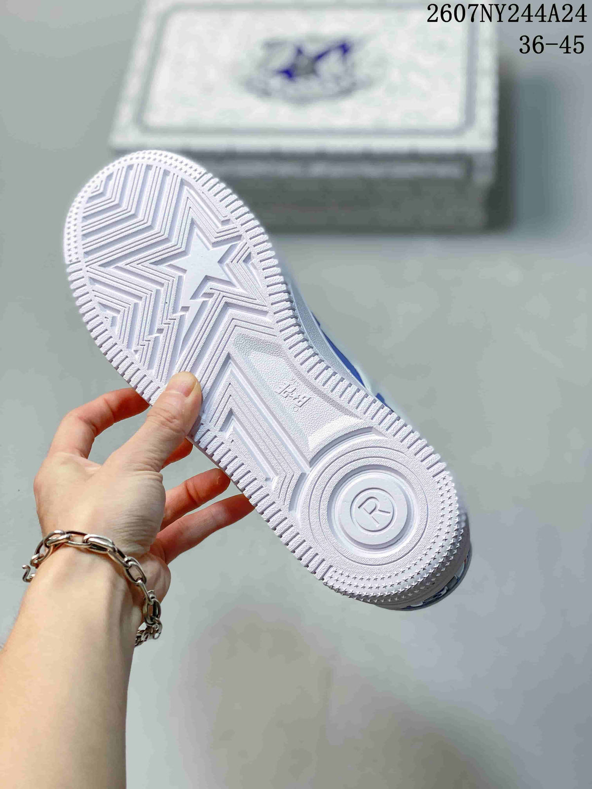 BAPE x Nike Air Force 1 '07 Low Blue White Sneakers DRF5