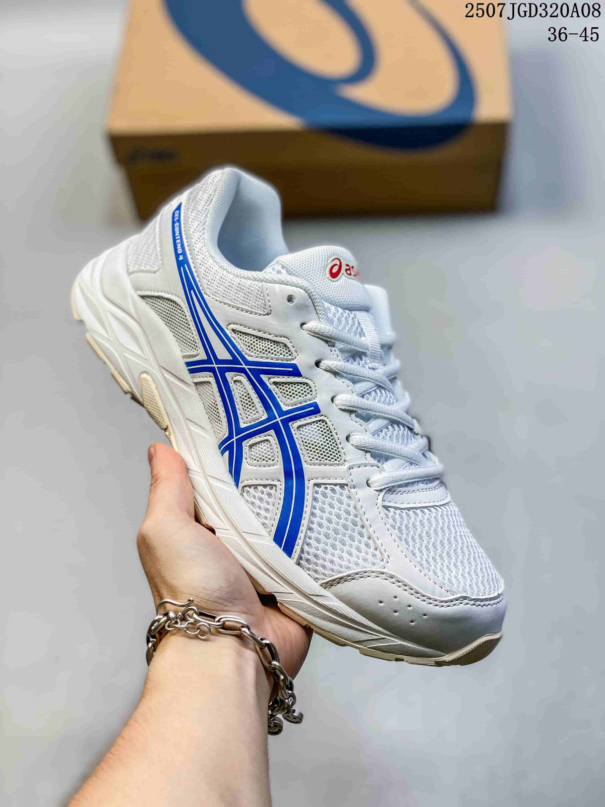 ASICS Gel-Contend 4 Running Sneakers White and Blue