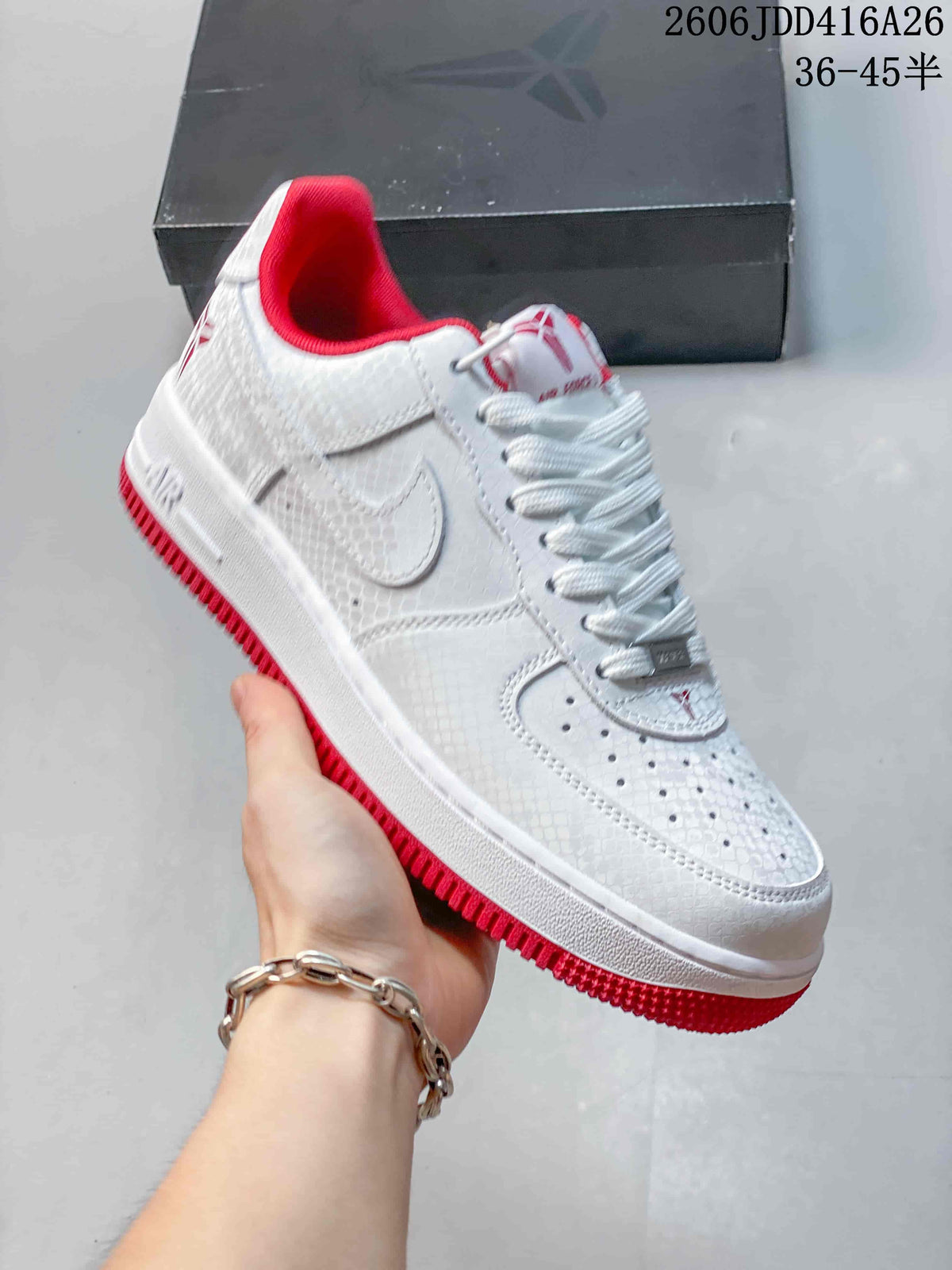 Nike Air Force 1 '07 Low White and Red Sneakers