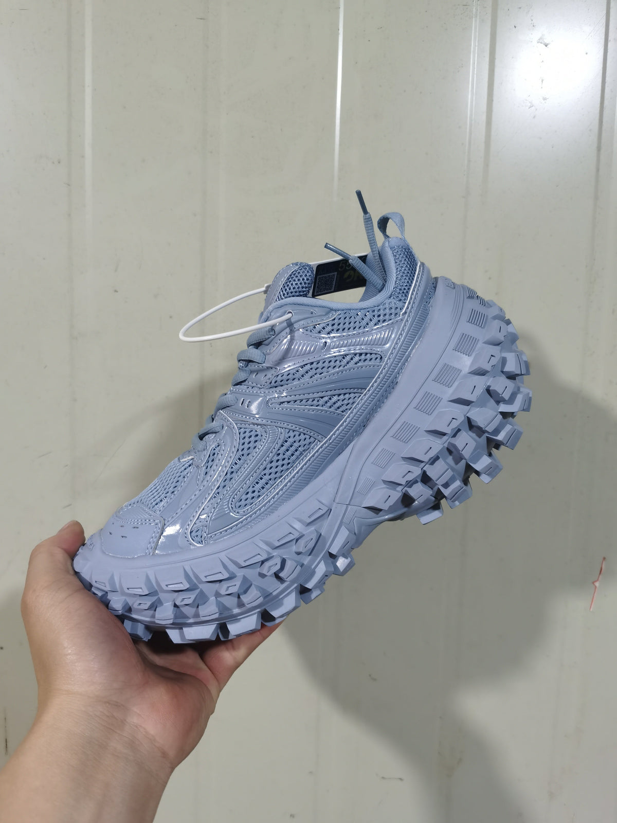 Chunky Mesh Trail Sneakers in Moon Gray