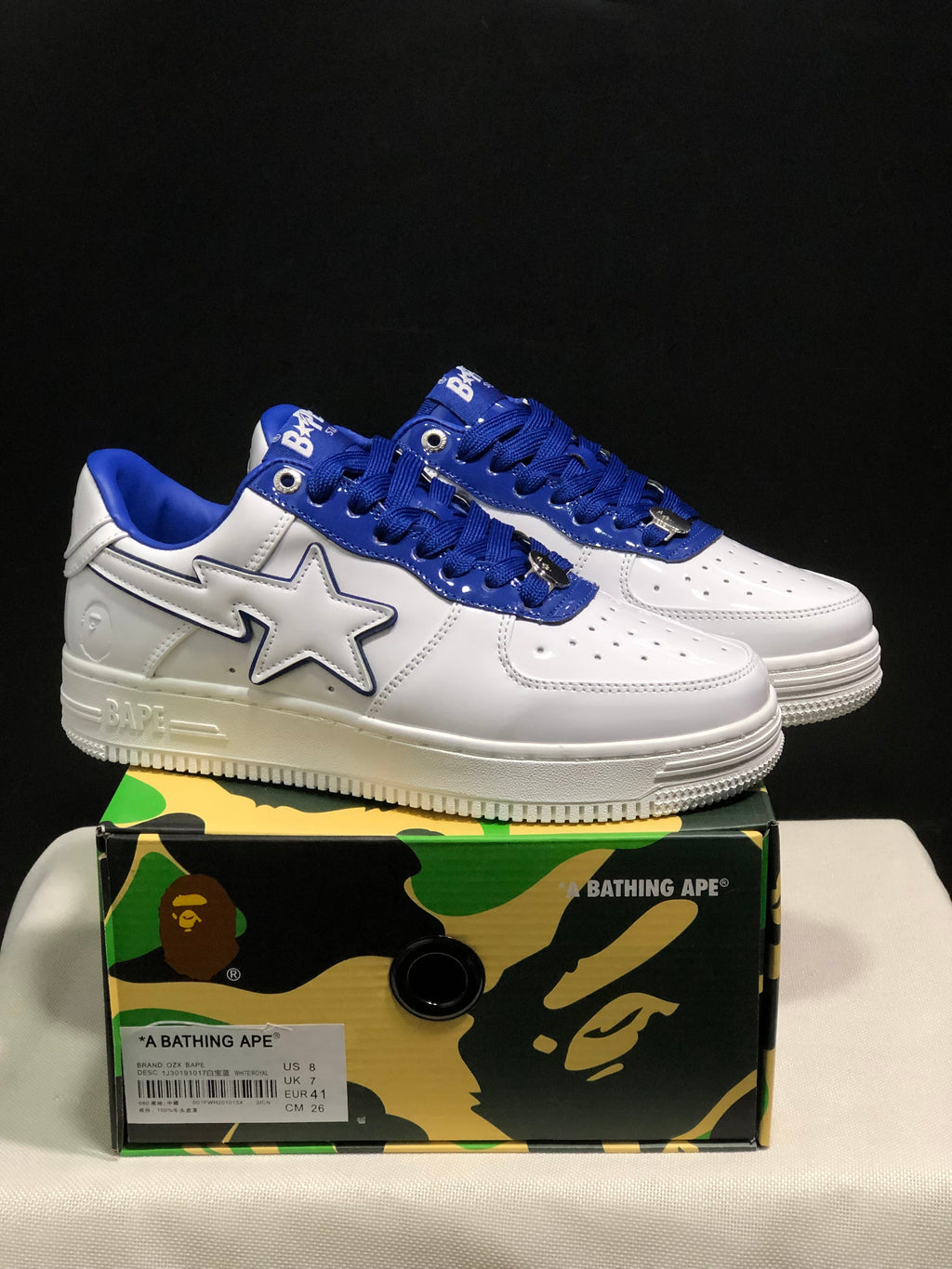 BAPE STA Low-Top Sneakers White and Blue