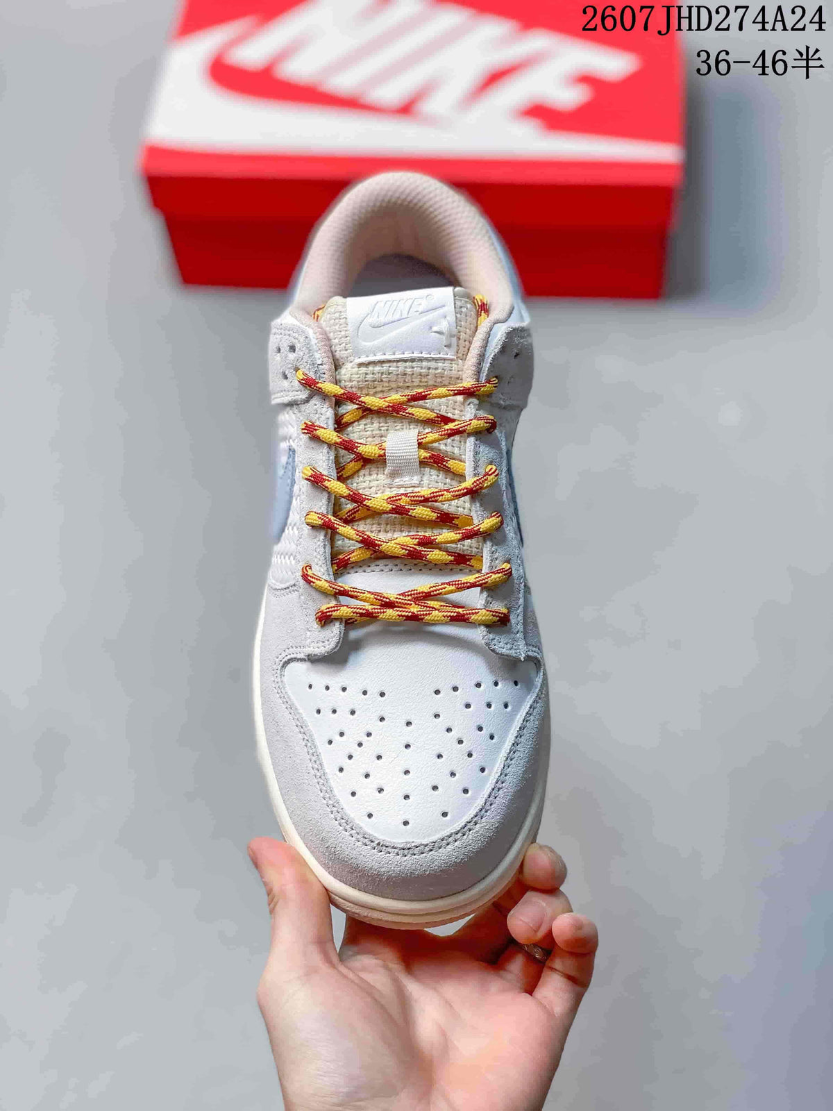Nike SB Dunk Low Pro Sneakers White and Light Blue