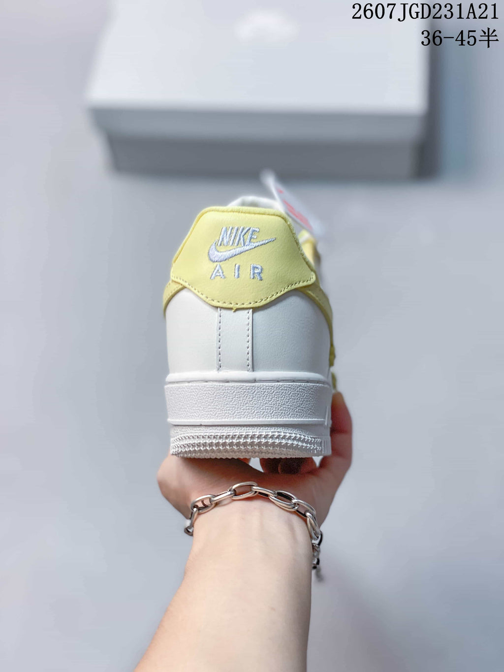 Nike Air Force 1 Low White Yellow Sneakers 2607TGD231A21