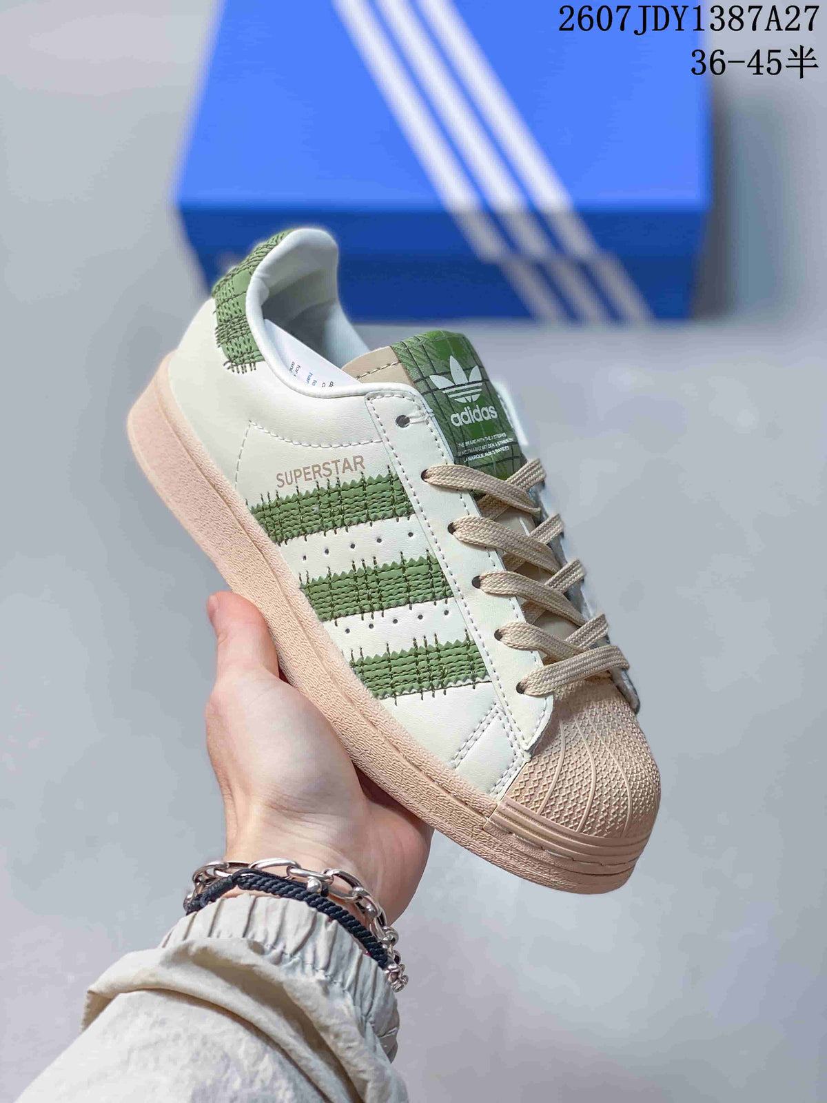 adidas Superstar 2 Sneakers White Green Beige 1387A27