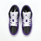 Jordan 1 Low Black Purple White Sneakers 553560-501