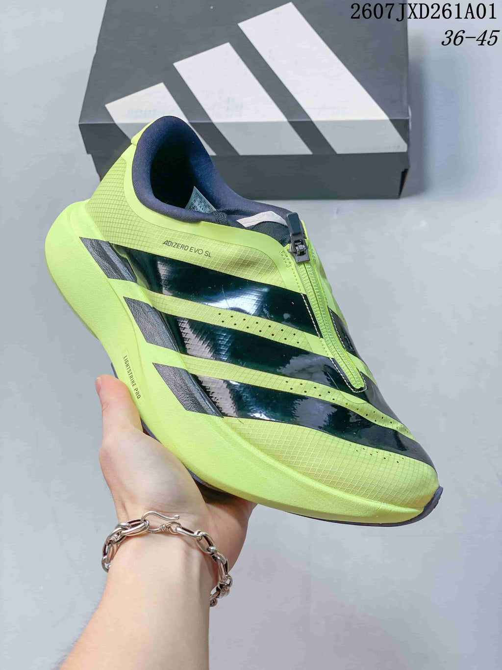 Adidas Adizero Evo SL Zip Running Shoes, Volt Yellow