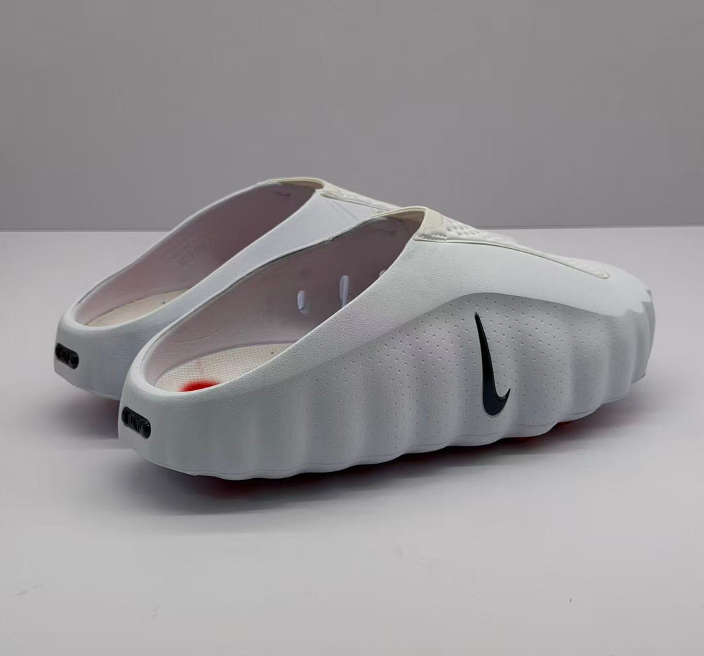 Nike White Slides with Perforated Upper
