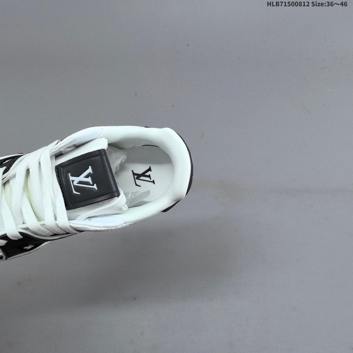 Louis Vuitton White and Black Low-Top Sneakers