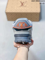 Louis Vuitton Trainer Maxi Low-Top Sneakers Gray and Orange