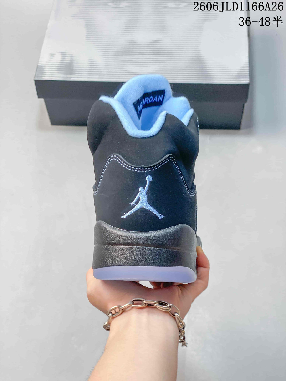 Jordan Air Jordan 5 High-Top Sneakers in Black and Blue