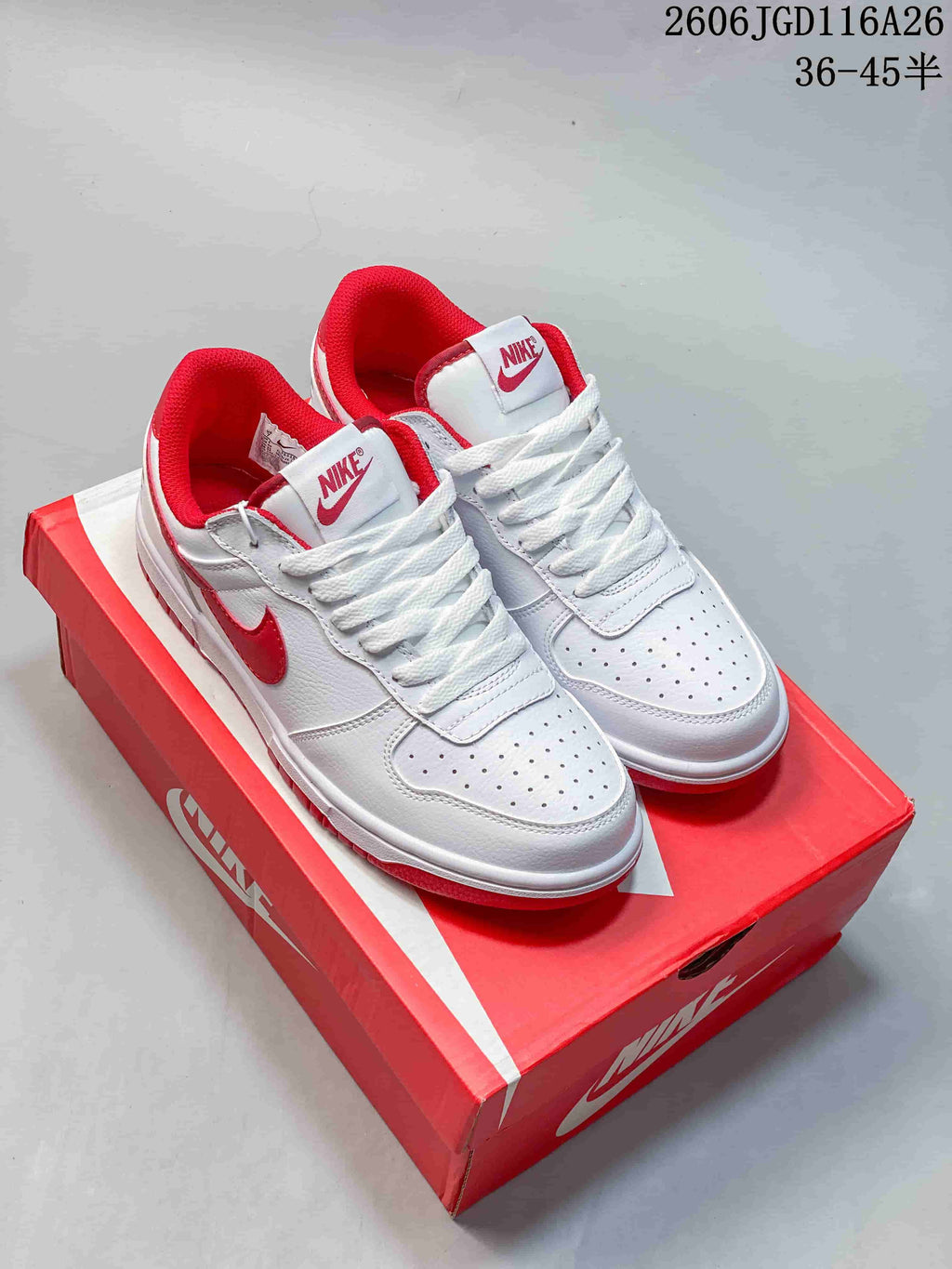 Nike Big Low Sneakers White Red 854166-008
