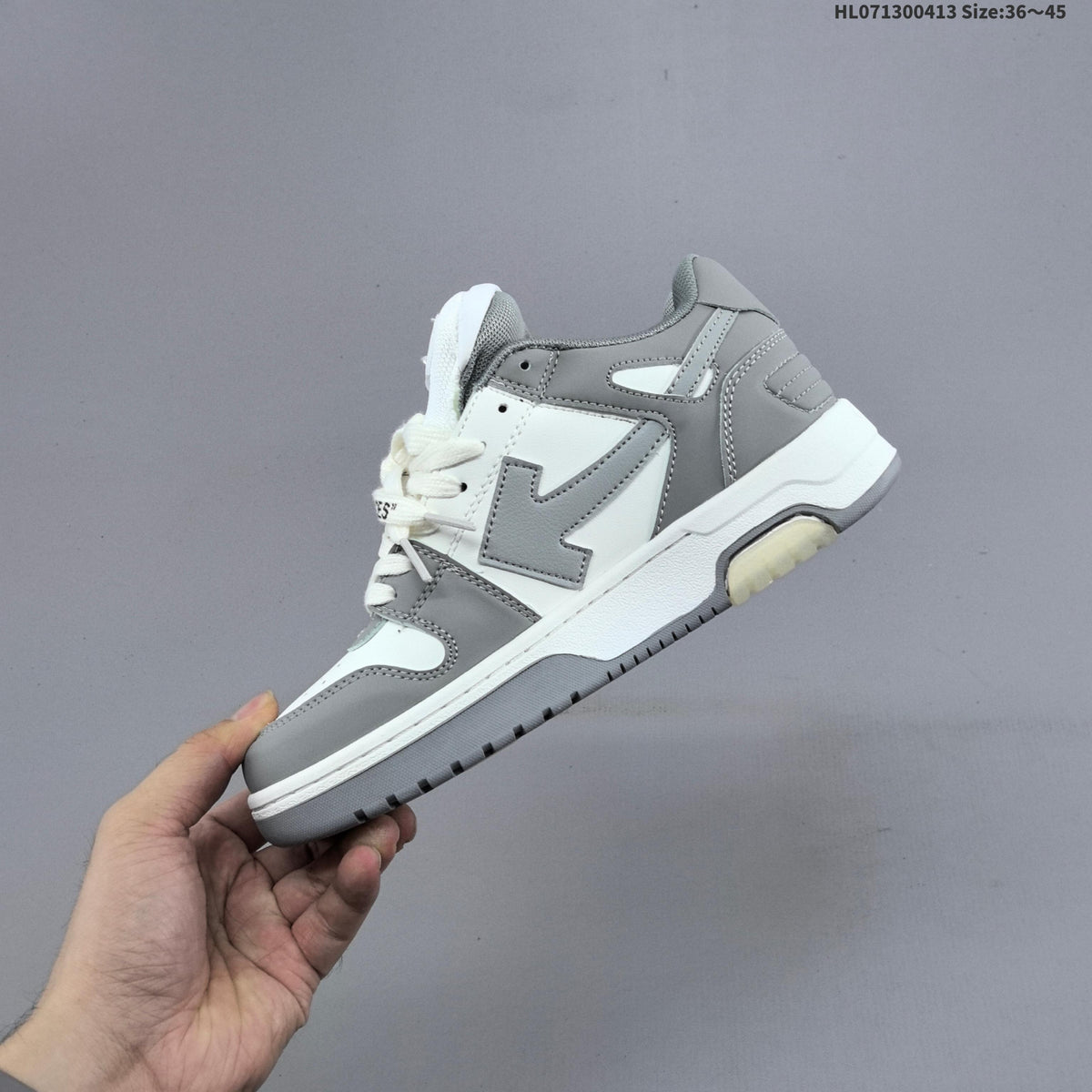 Off-White Arrows Low-Top Sneakers in White and Grey