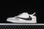 Air Jordan 1 Low Sneakers in White, Grey and Black