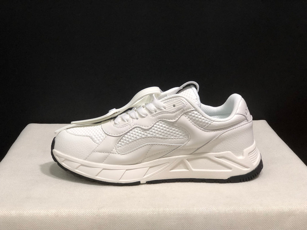 Off-White White Leather Low-Top Casual Sneakers