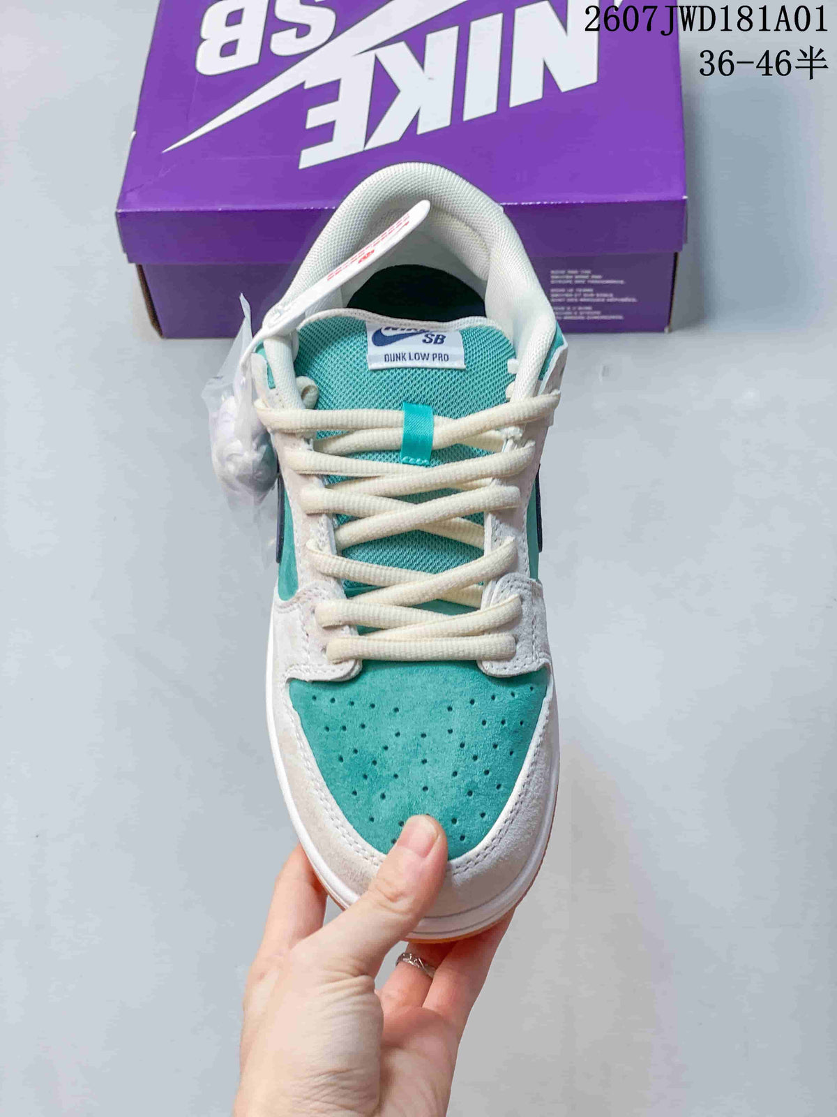 Nike SB Dunk Low Pro Sneakers in Teal and White