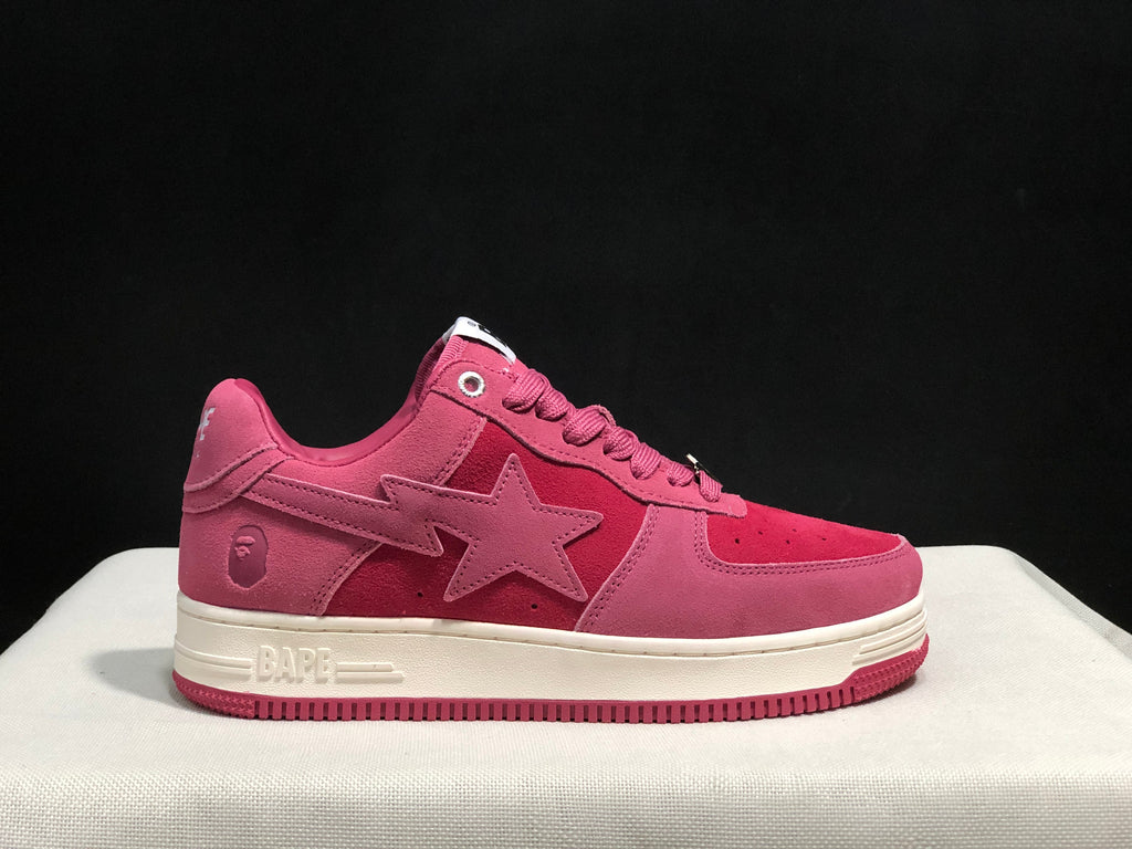 BAPE Bape Sta Low-Top Sneakers Pink and Cream