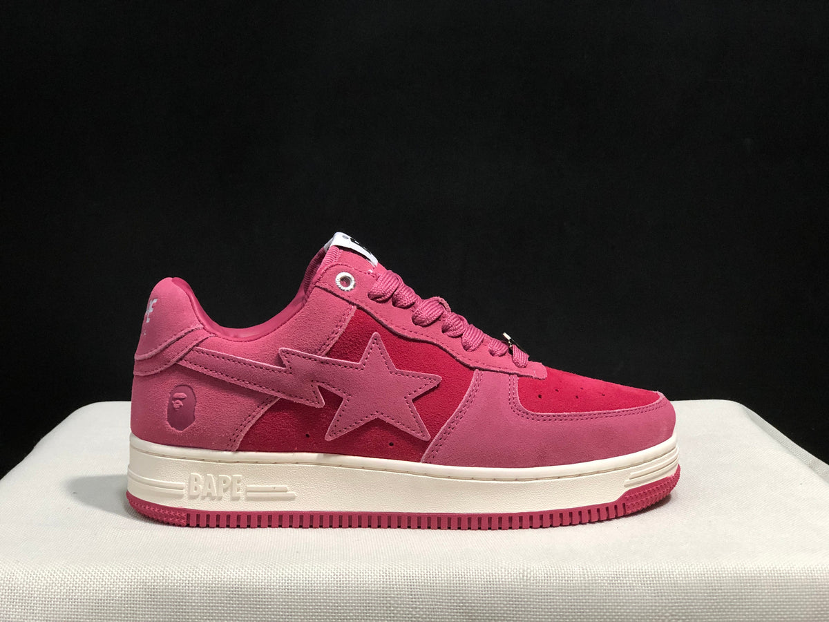 BAPE Bape Sta Low-Top Sneakers Pink and Cream