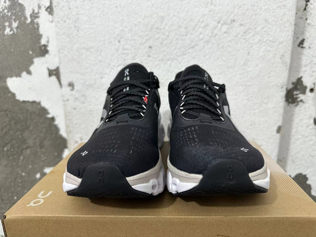 On Running Cloudmonster Black Silver Running Sneakers