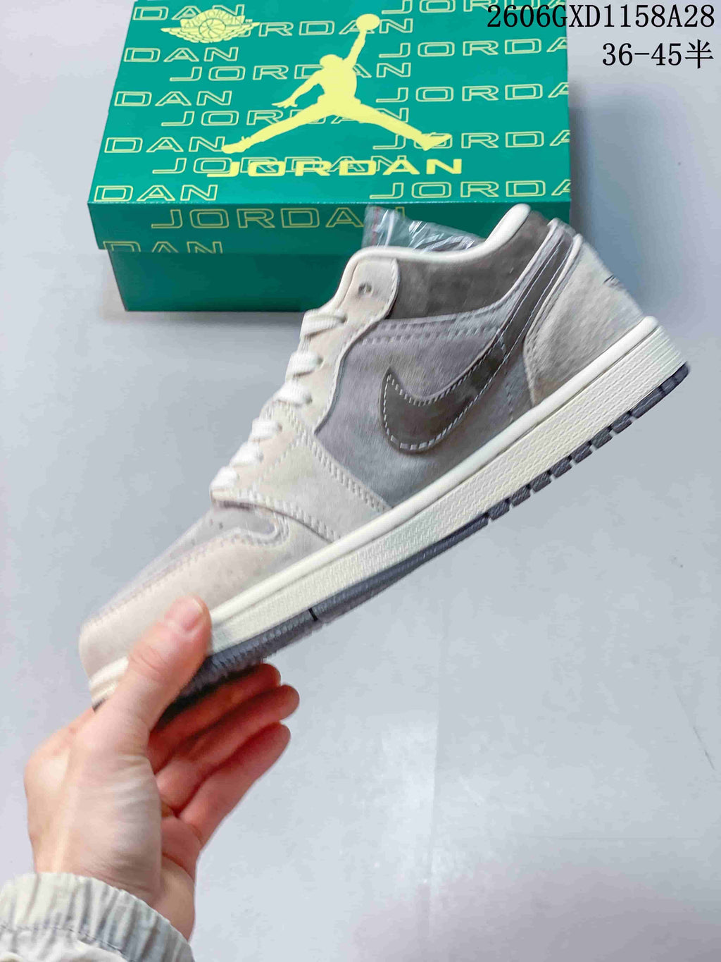 Jordan Air Jordan 1 Low Grey Brown Suede Sneakers