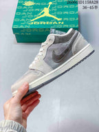 Jordan Air Jordan 1 Low Grey Brown Suede Sneakers