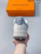 Nike Air Force 1 Low Custom Sneakers in Off-White and Gray